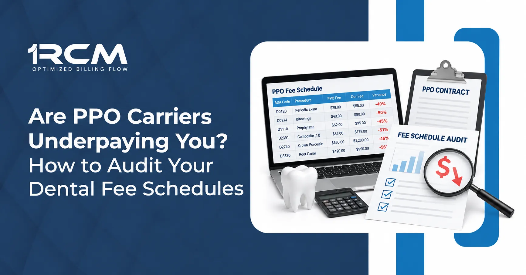 Learn how to audit dental fee schedules, identify insurance underpayments, and maximize reimbursements with 1RCM